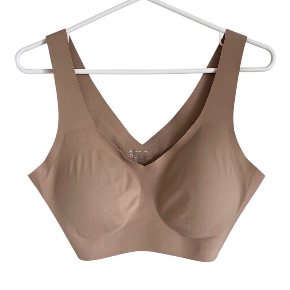 Honeylove Liftwear V-Neck No Wire Bra Light Tan LWBR0101 Neutral Basic Size XL